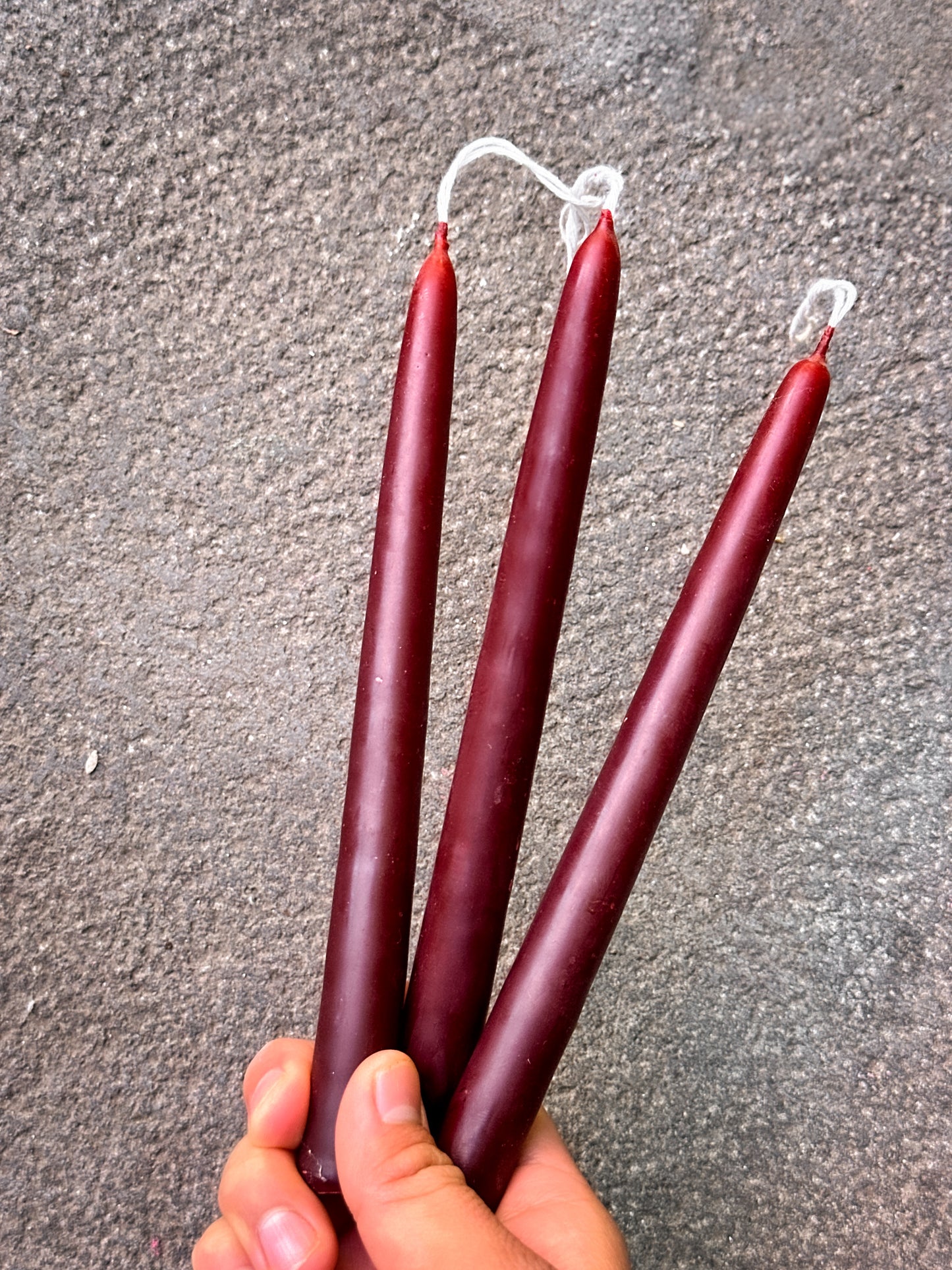 Set of 3 Beeswax Taper Candles