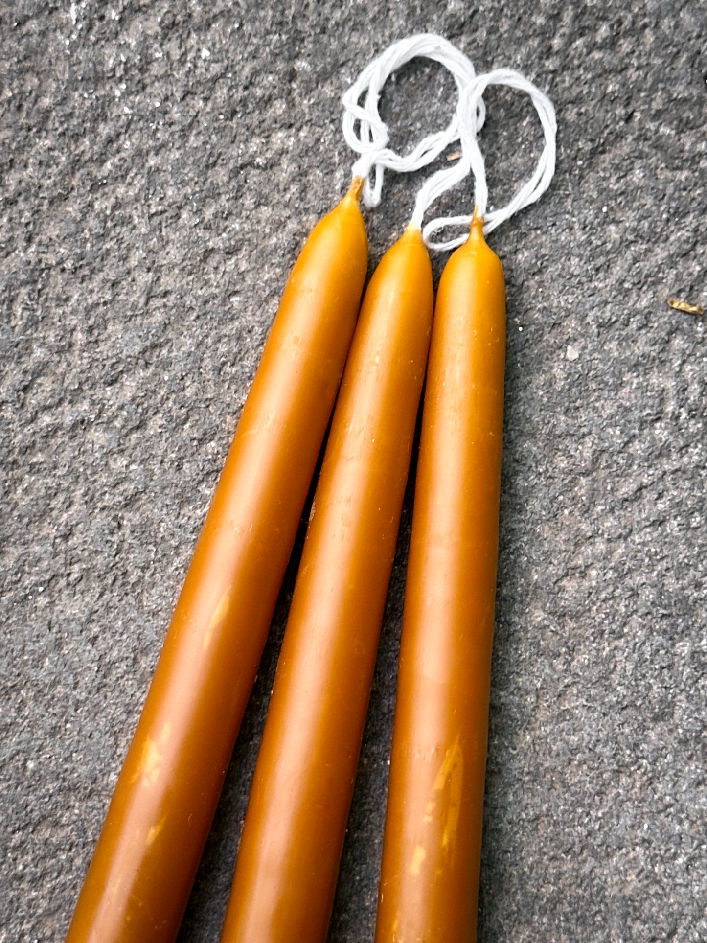 Set of 3 Beeswax Taper Candles