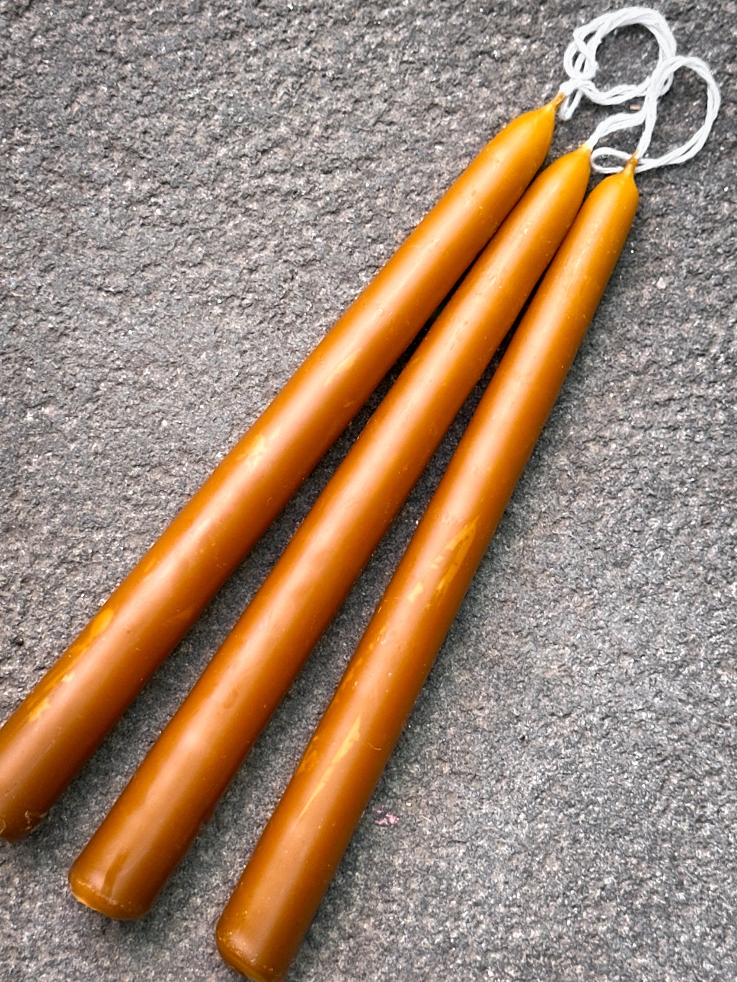 Set of 3 Beeswax Taper Candles