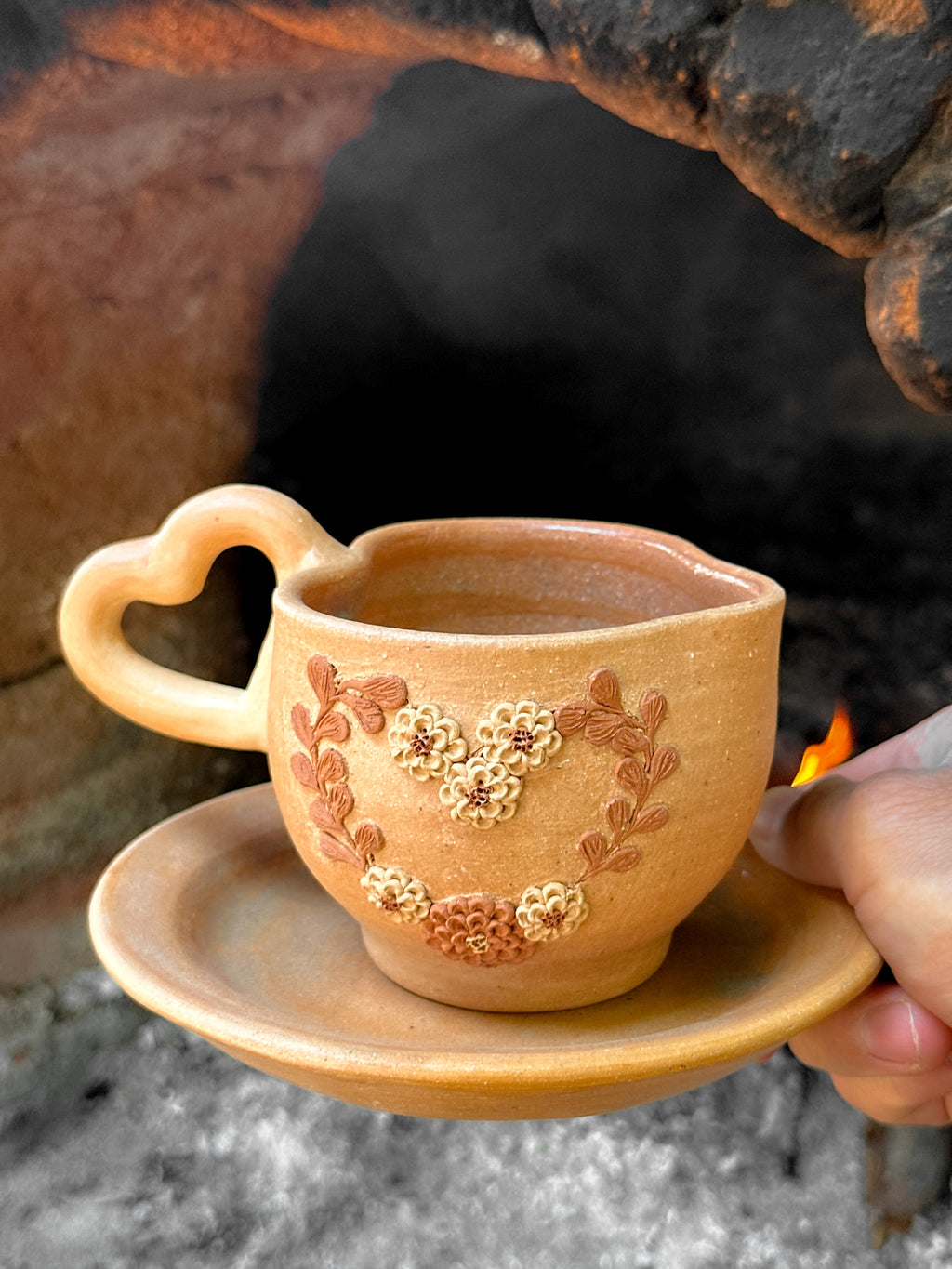 Taza de Atzompa con plato