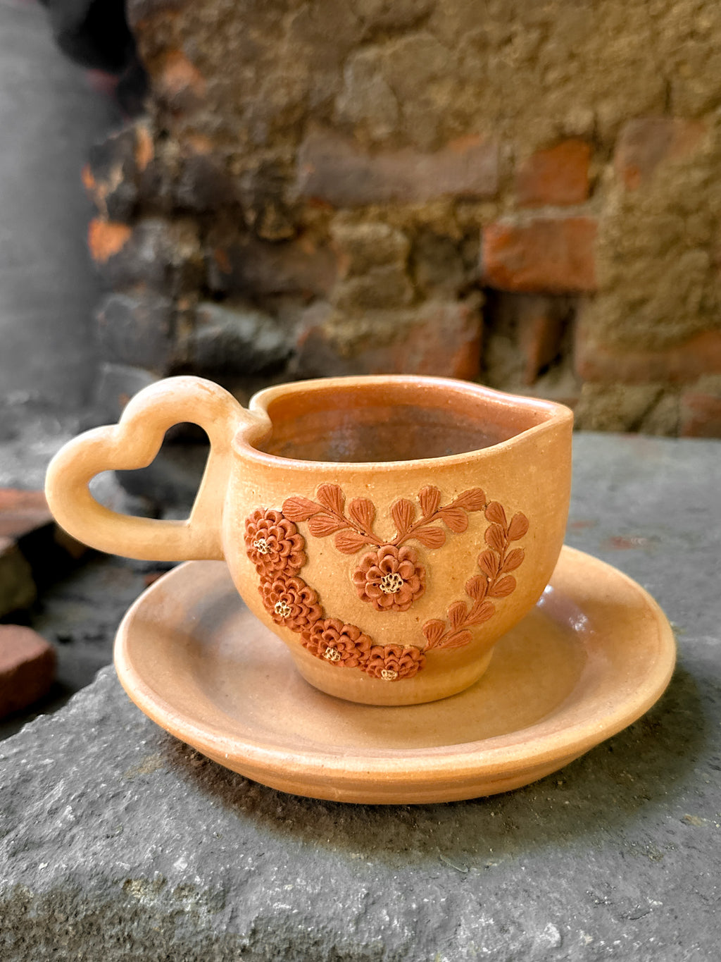 Taza de Atzompa con plato
