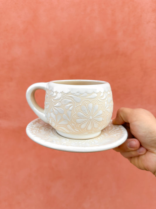 PRE-ORDER White Plate and Mug Set (SHIPS IN APPROX. 6-12 WEEKS)