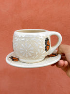 PRE-ORDER Set of 4 Monarca Butterflies Mug And Plate (SHIPS IN APPROX. 6-12 WEEKS)