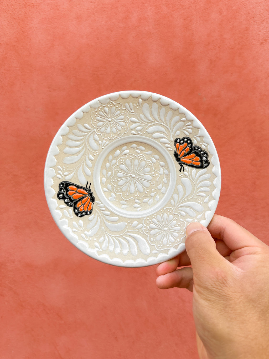 Plato de postre Mariposas Monarca en preventa (Envío en aproximadamente 6 a 12 semanas)