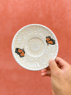 Plato de postre Mariposas Monarca en preventa (Envío en aproximadamente 6 a 12 semanas)