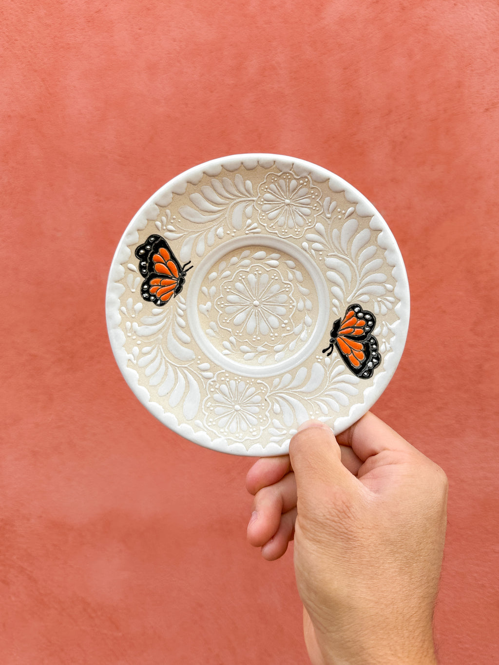 Plato de postre Mariposas Monarca en preventa (Envío en aproximadamente 6 a 12 semanas)