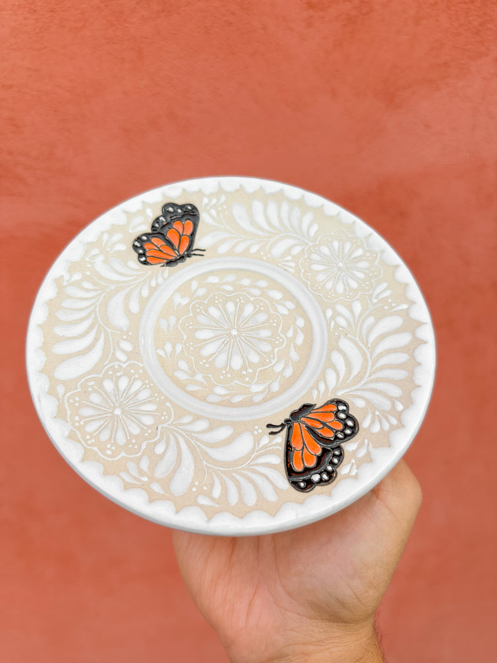 Plato de postre Mariposas Monarca en preventa (Envío en aproximadamente 6 a 12 semanas)