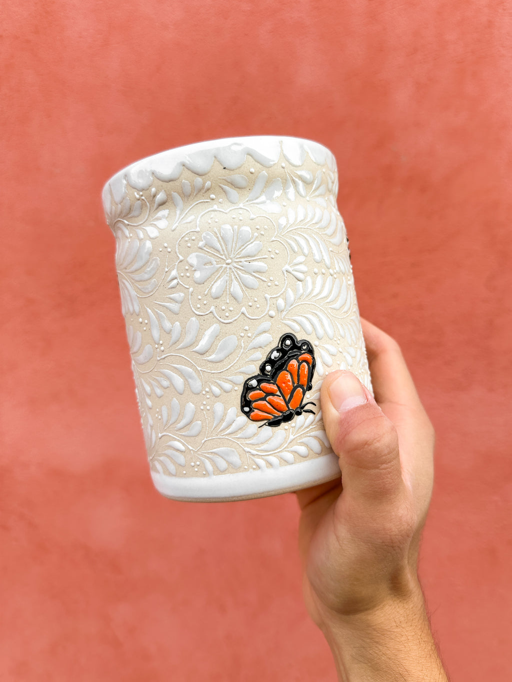 PRE-ORDEN Porta utensilios de cocina con mariposas Monarca (ENVÍO EN APROX. 6-12 SEMANAS)