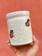 PRE-ORDEN Porta utensilios de cocina con mariposas Monarca (ENVÍO EN APROX. 6-12 SEMANAS)