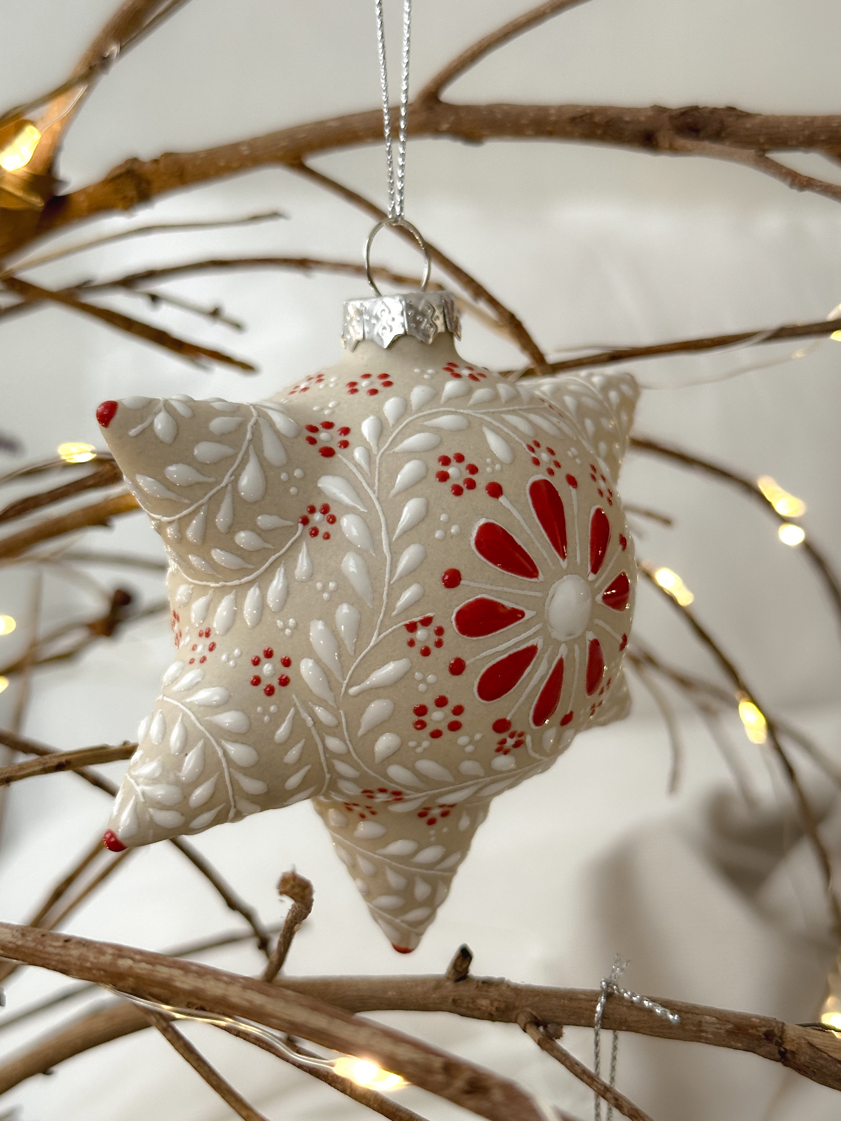 Adorno navideño blanco "Piñata Mexicana"