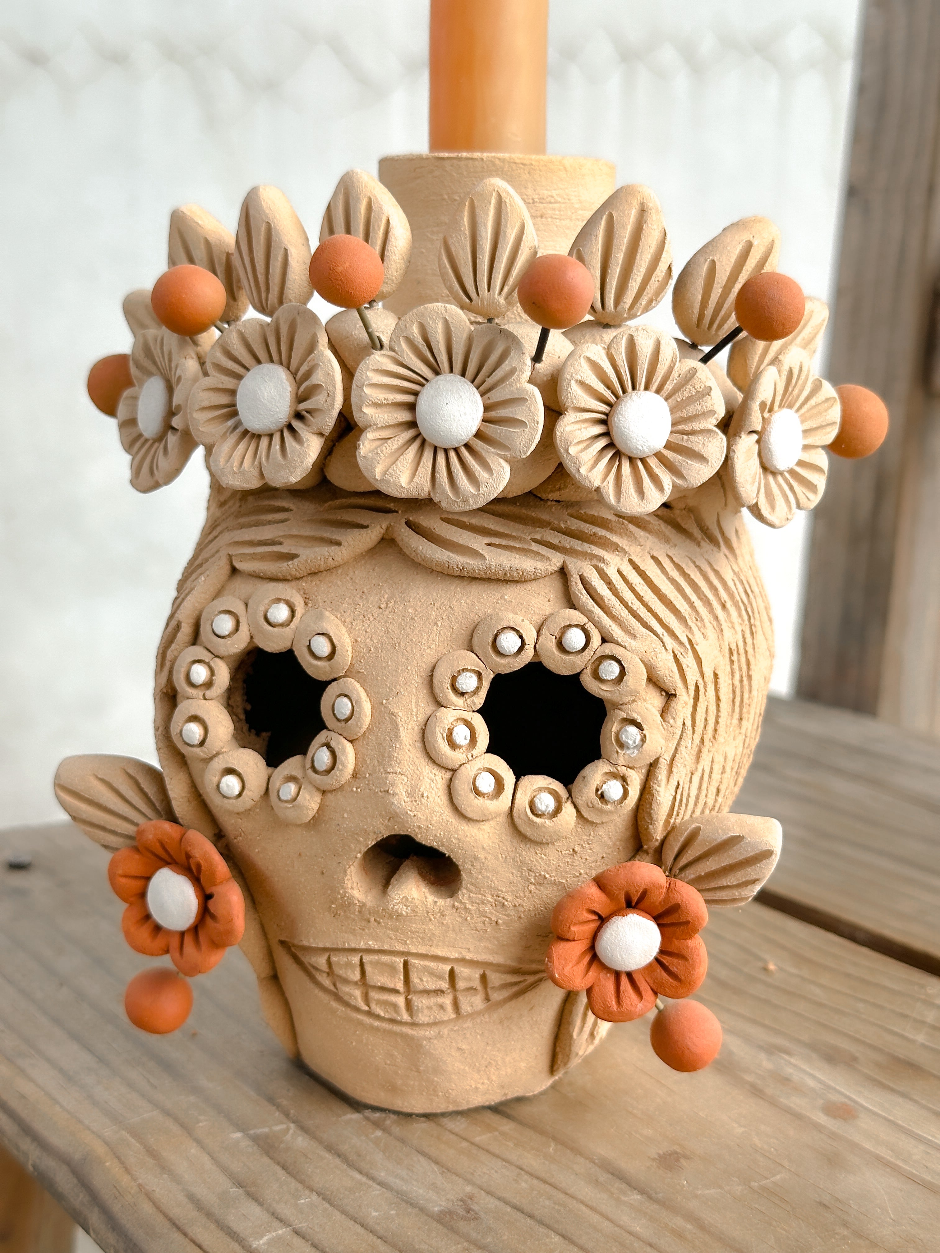 Sugar Skull Candleholder