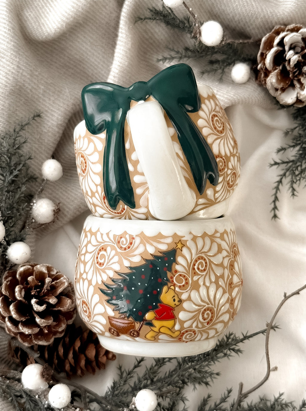 PRE-ORDER Set of 2 Christmas Pooh Mugs (SHIP STARTING DEC 5)