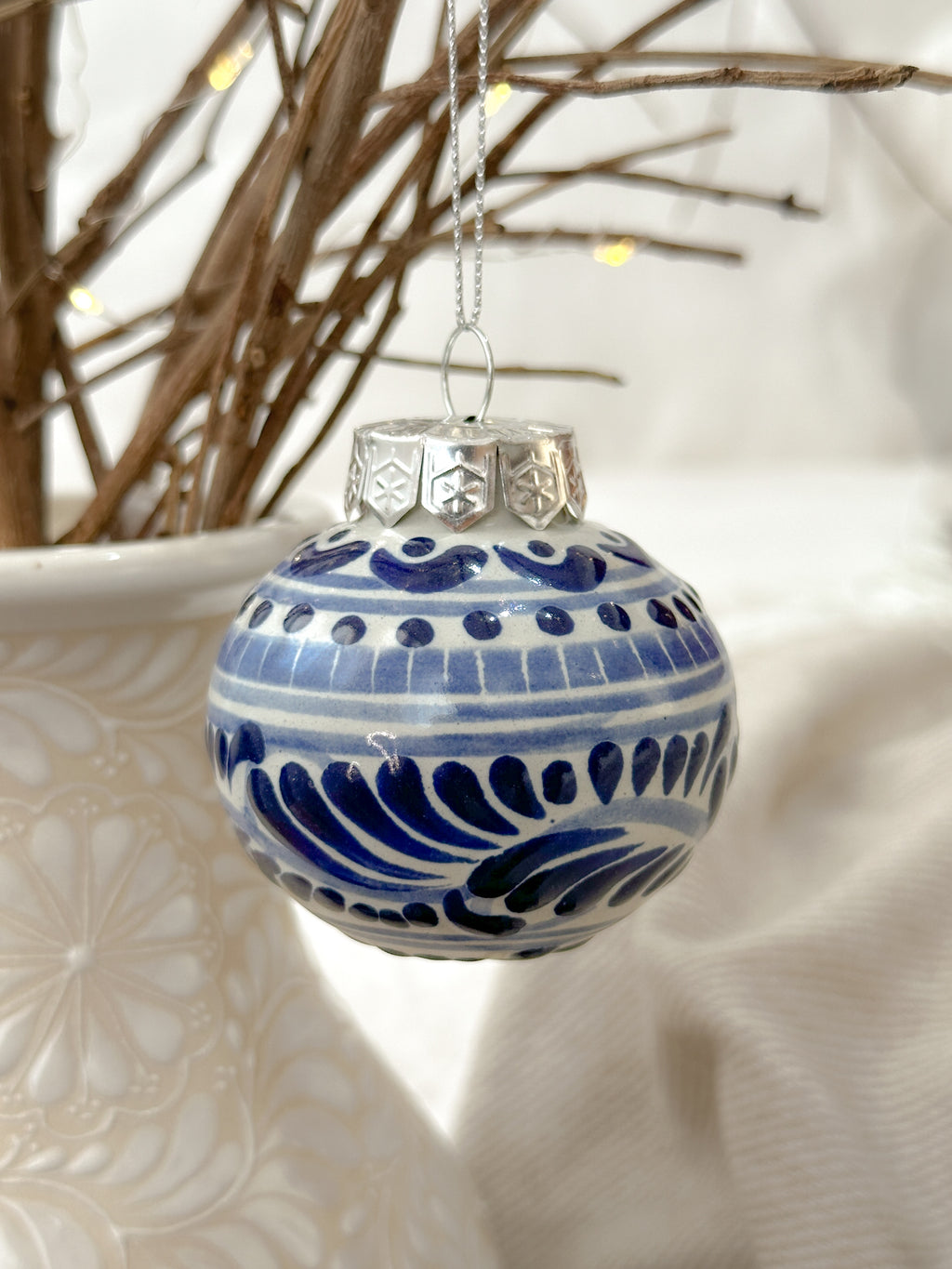 Adorno navideño azul "Talavera"