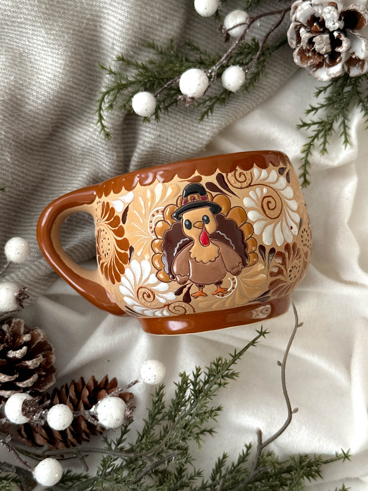PRE-ORDER Set of 2 Christmas Turkey Mugs (SHIP STARTING DEC 5)