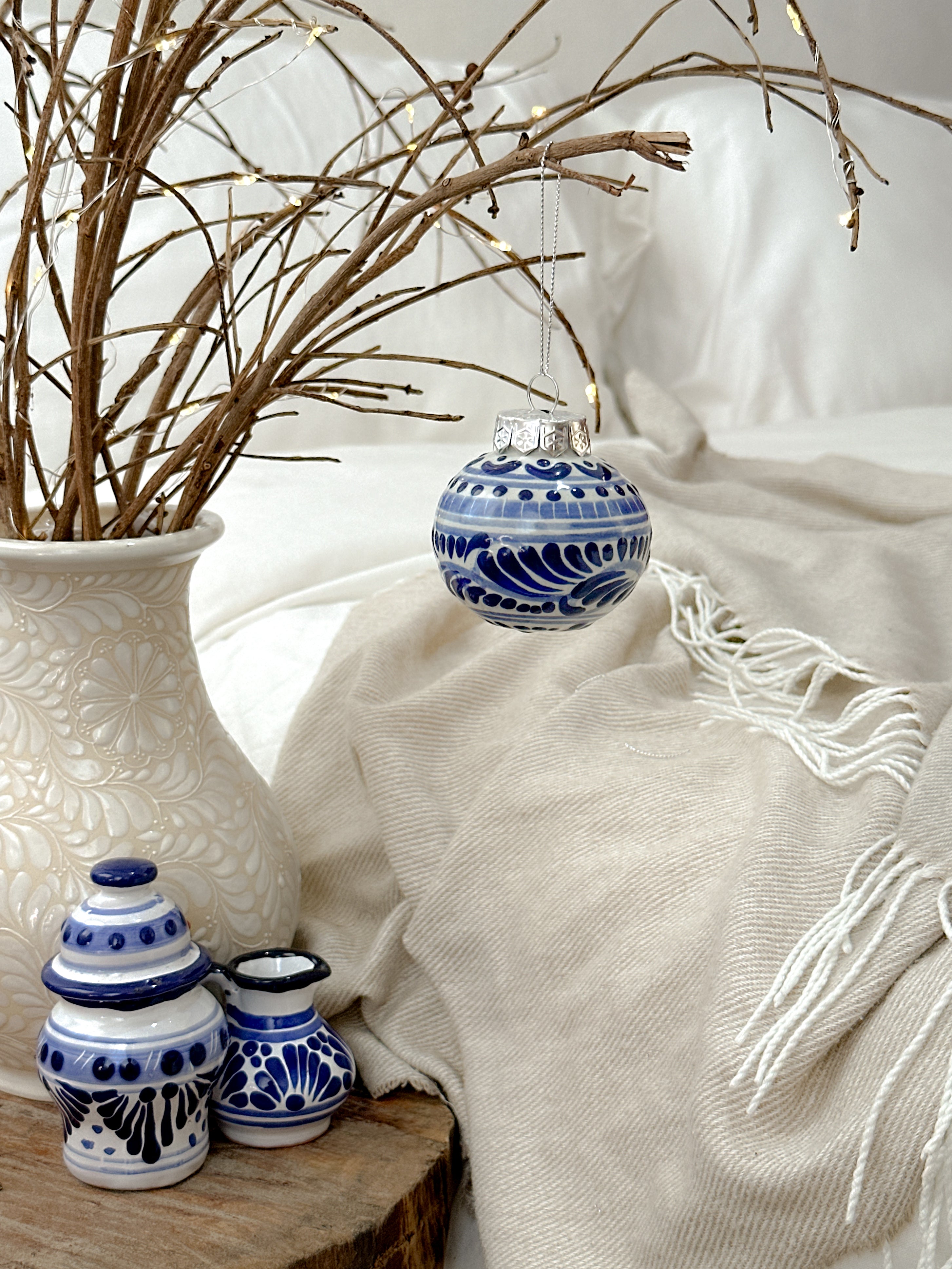 Adorno navideño azul "Talavera"