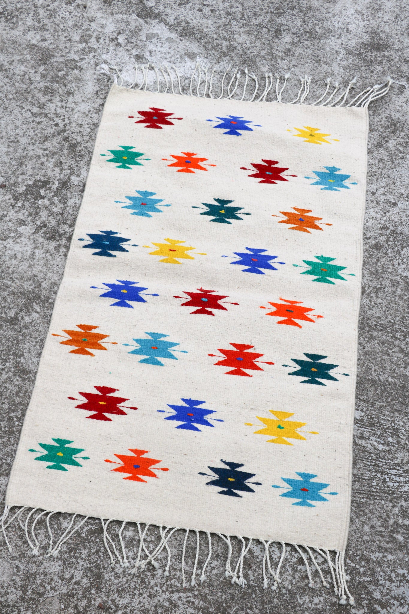 Colorful Geometric Oaxacan Wool Rug