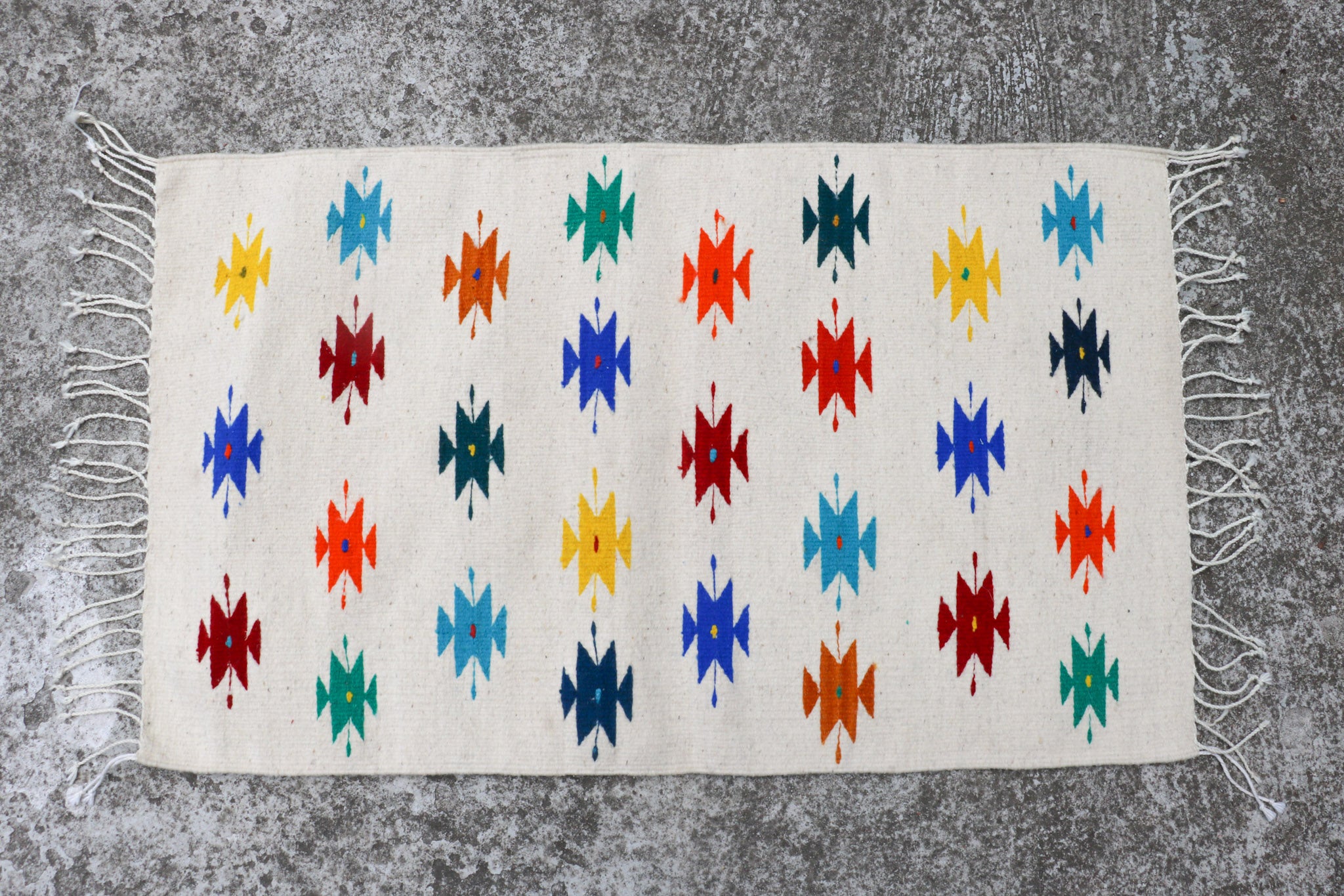 Colorful Geometric Oaxacan Wool Rug