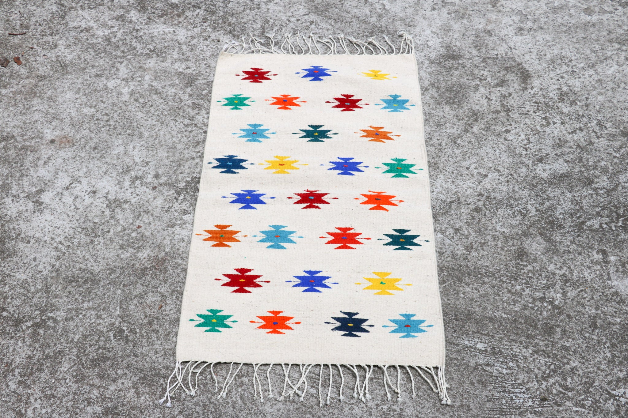 Colorful Geometric Oaxacan Wool Rug