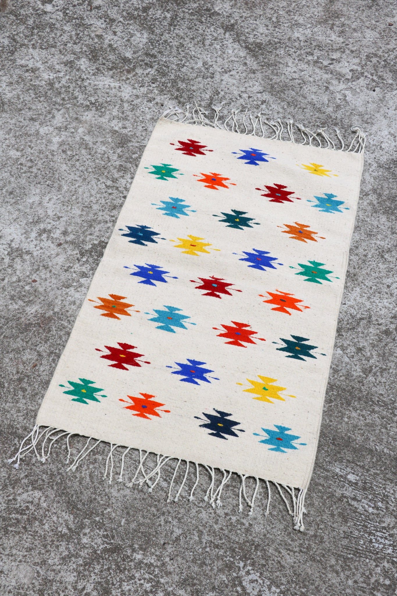 Colorful Geometric Oaxacan Wool Rug