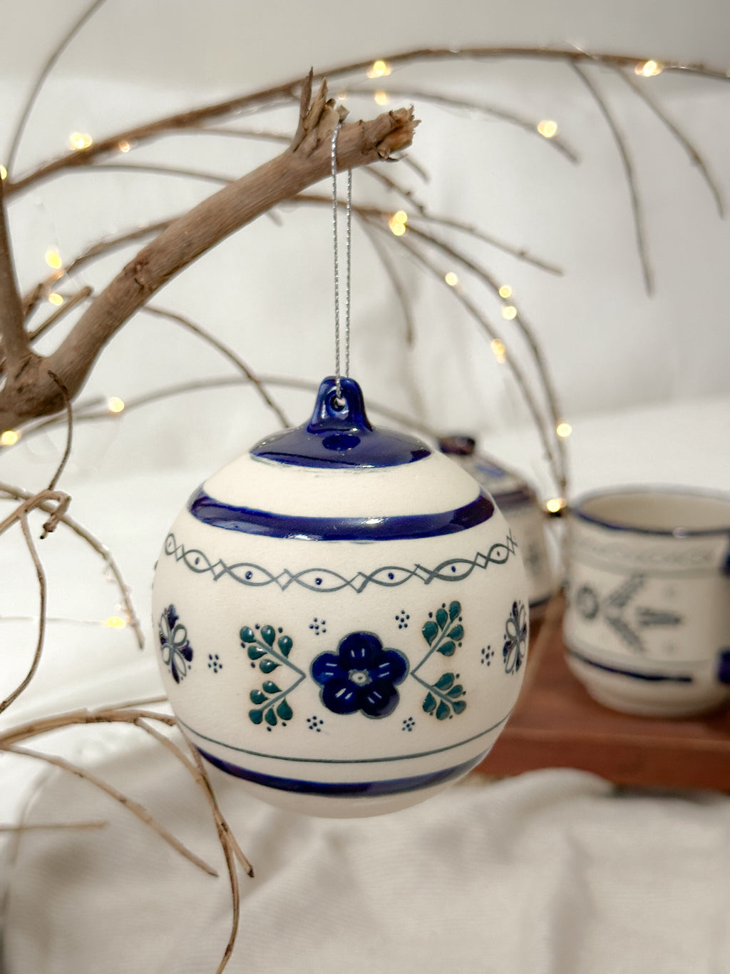 Adorno Navideño Azul "Casa de la Abuela"