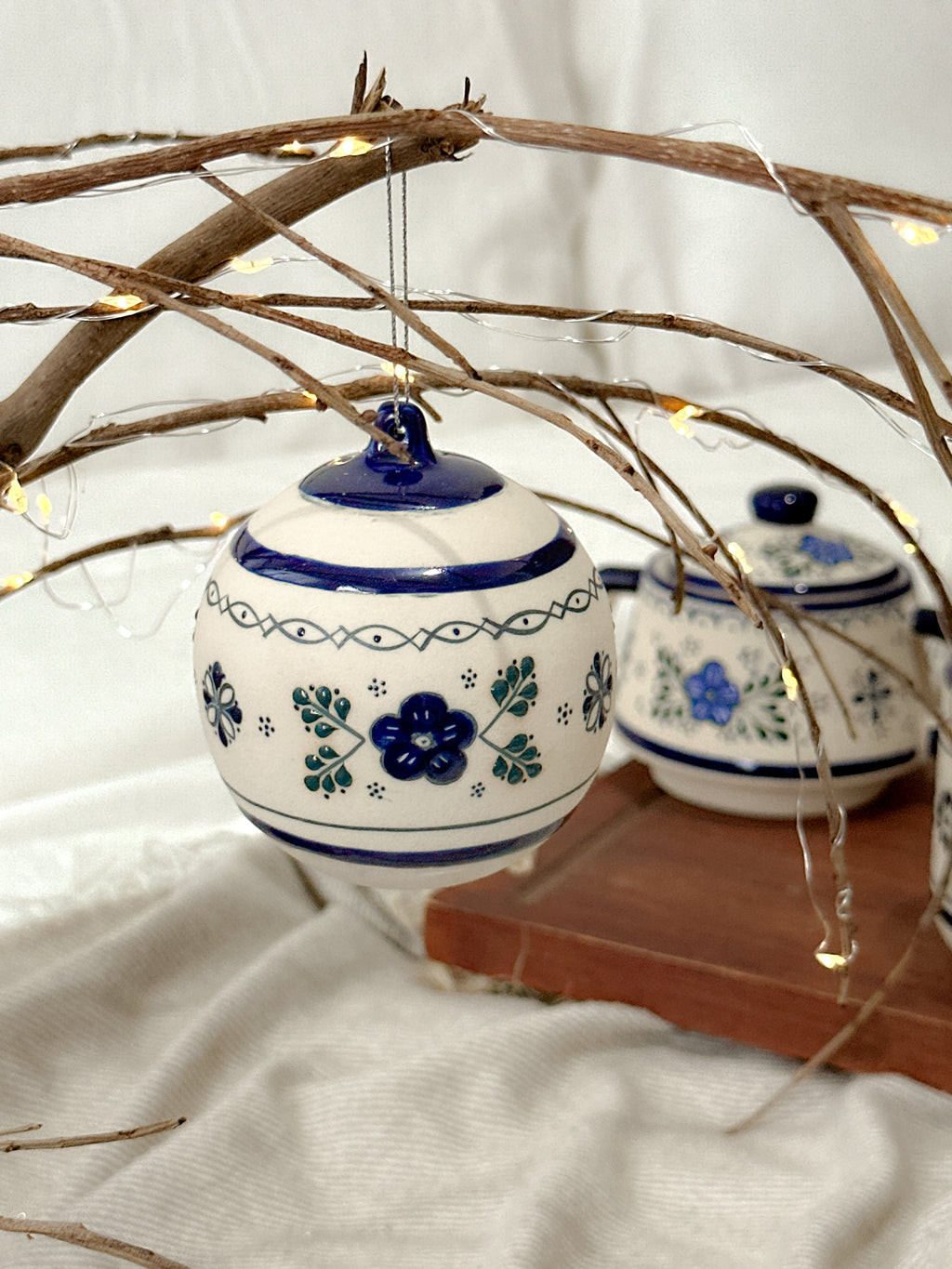 Adorno Navideño Azul "Casa de la Abuela"