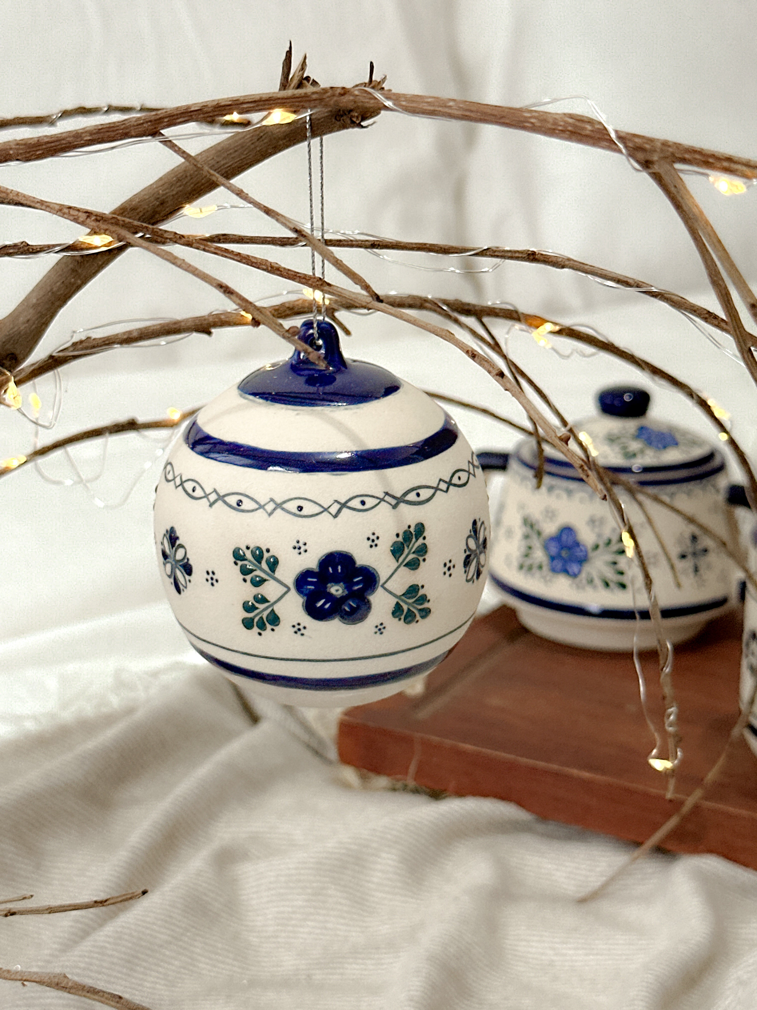 Adorno Navideño Azul "Casa de la Abuela"