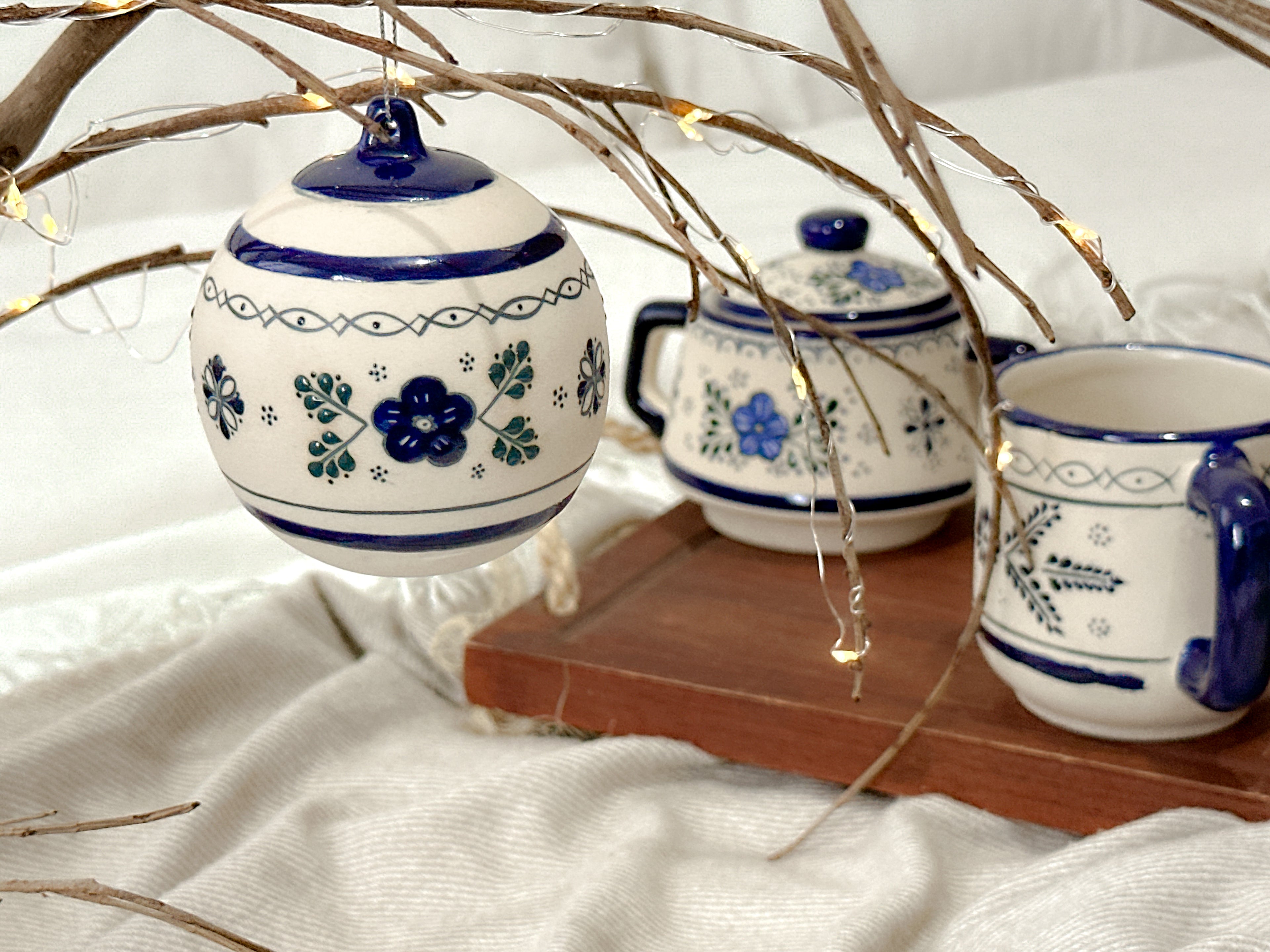 Adorno Navideño Azul "Casa de la Abuela"