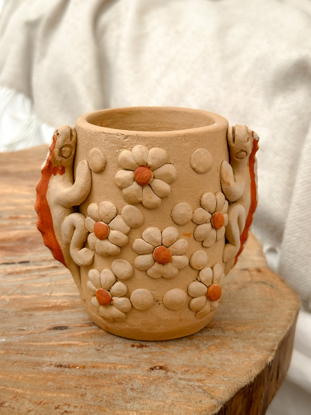 Jarrón decorativo de flores Atzompa