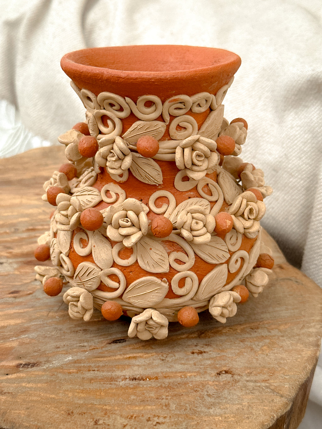 Jarrón decorativo de flores Atzompa