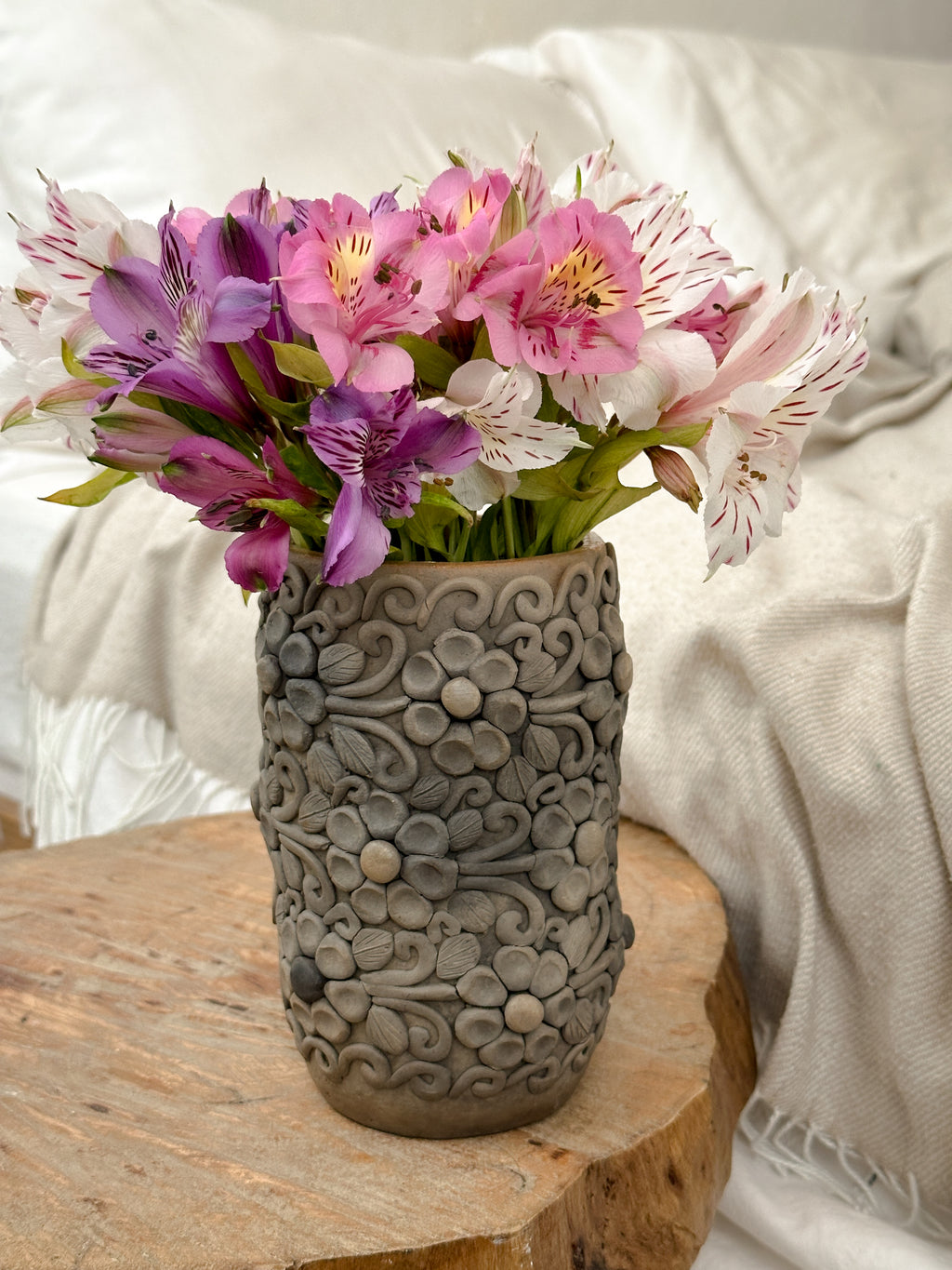 Jarrón decorativo de flores Atzompa