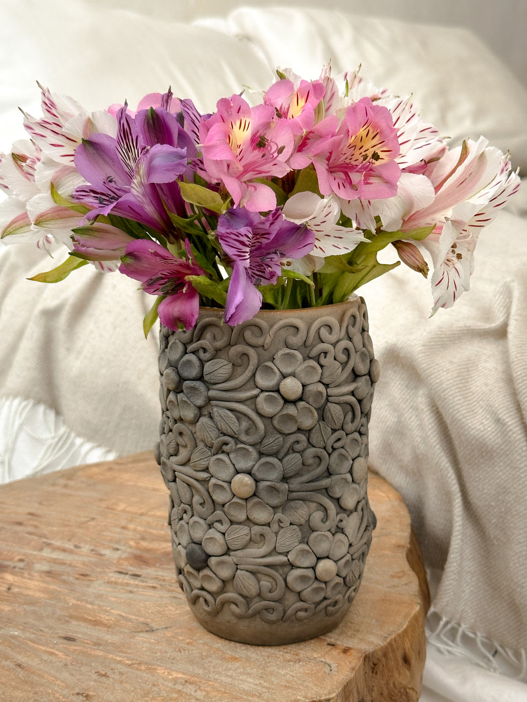 Jarrón decorativo de flores Atzompa