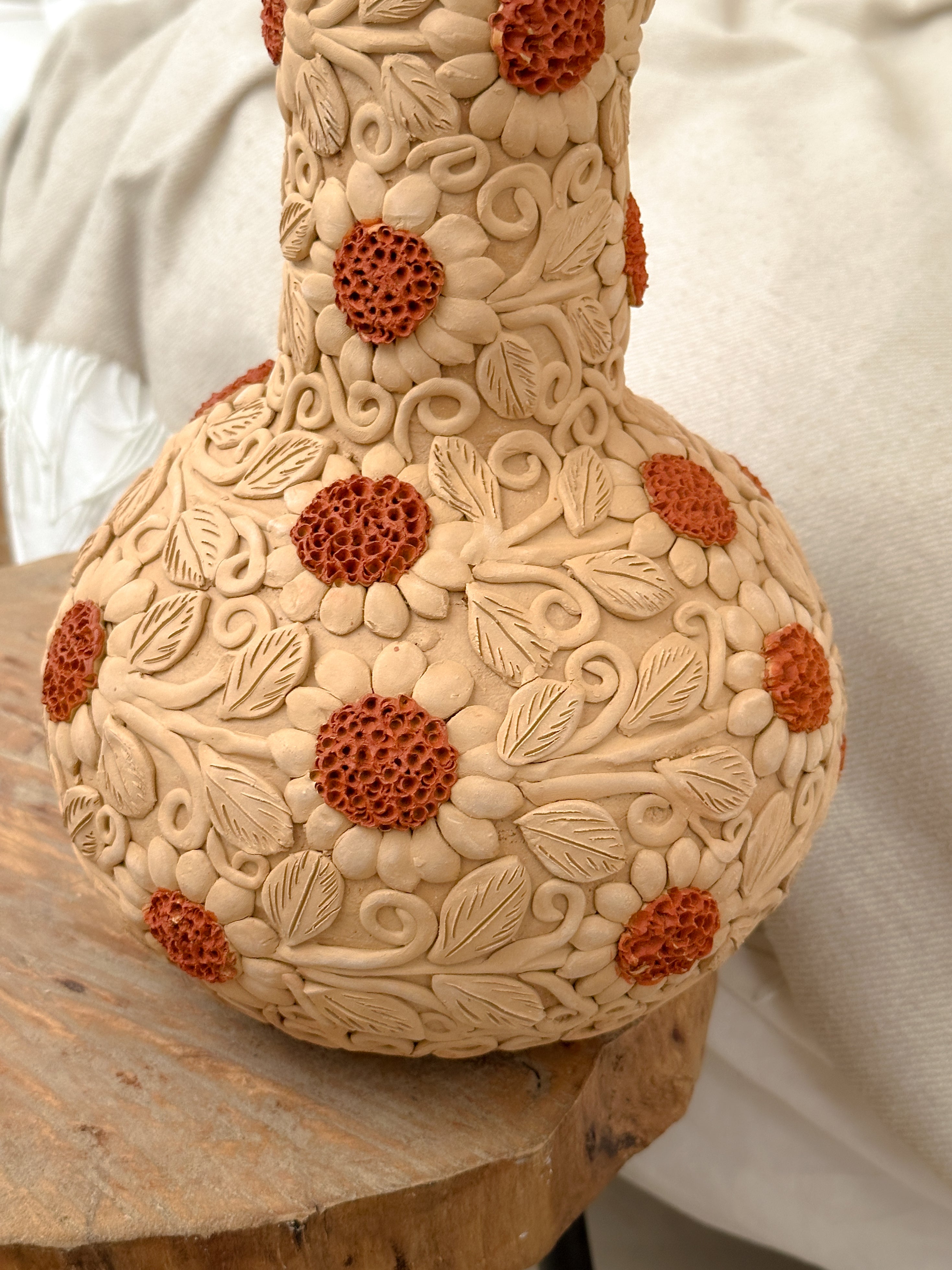 Atzompa Large Decorative Flower Vase