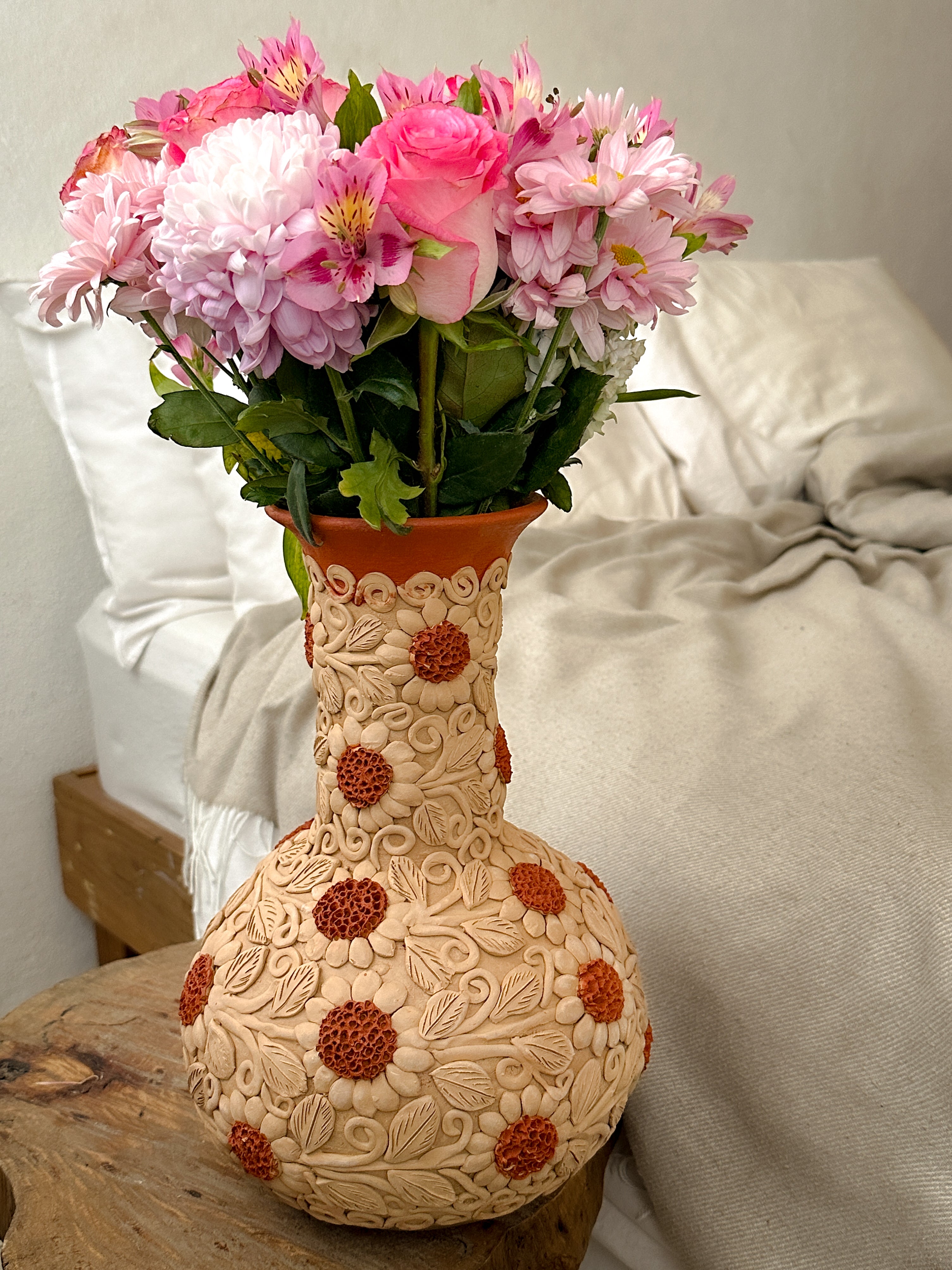 Atzompa Large Decorative Flower Vase