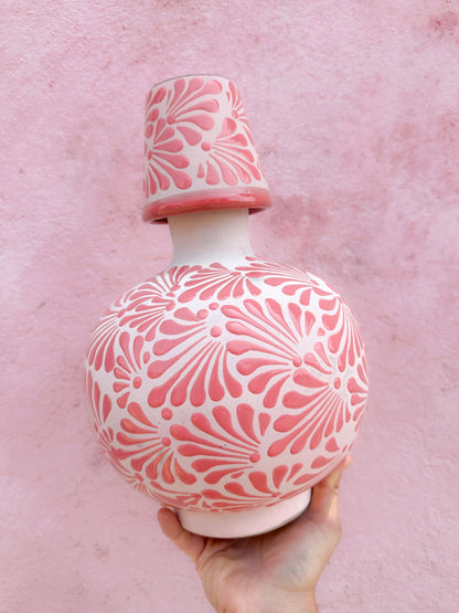 PRE-ORDEN Tarro redondo rosa con taza (ENVÍO EN APROX. 14 SEMANAS)