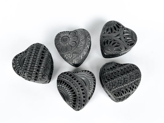 Black Clay Heart Jewelry Box