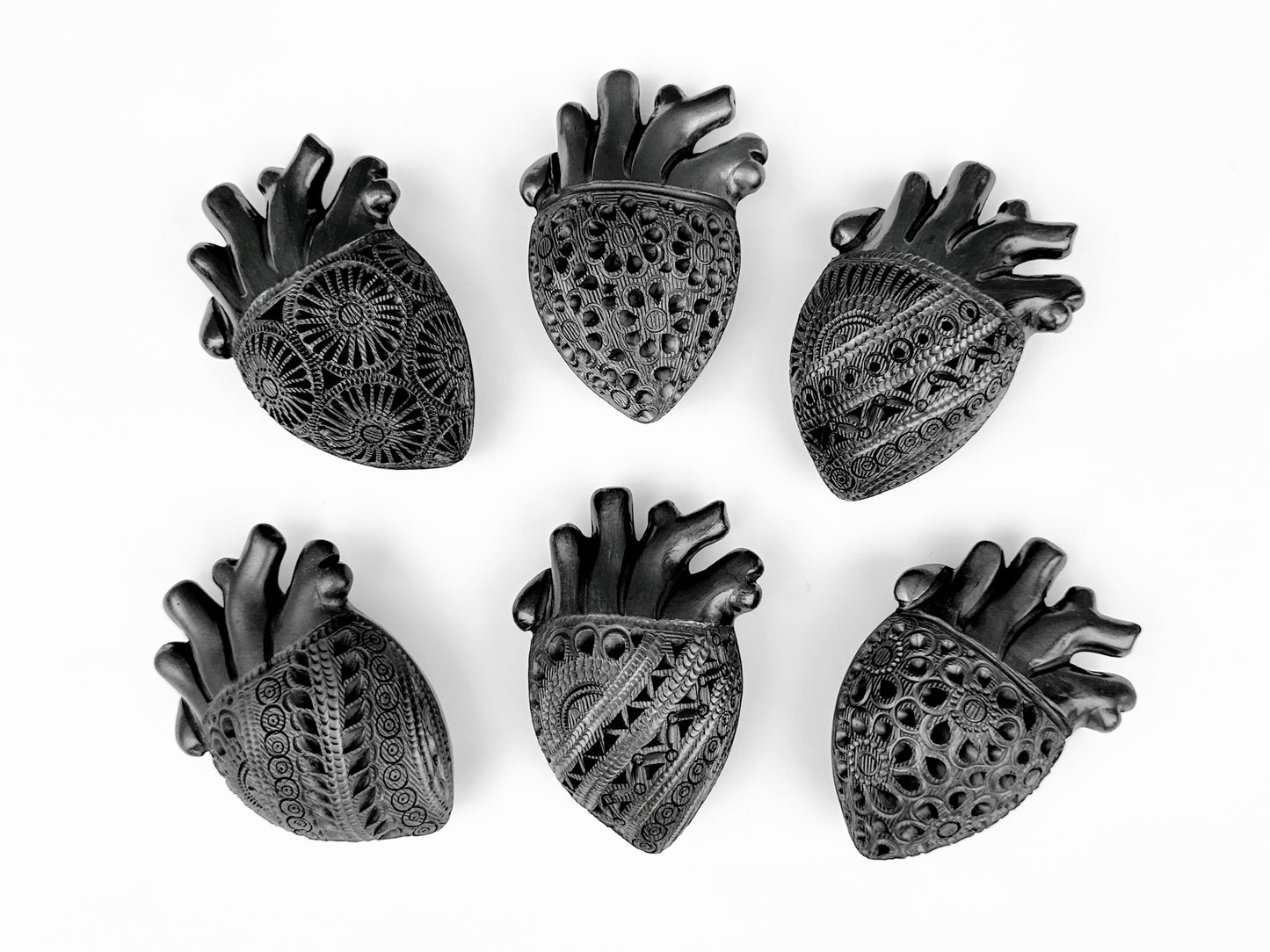 Black Clay Heart Wall Decor