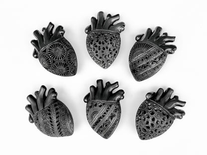 Black Clay Heart Wall Decor