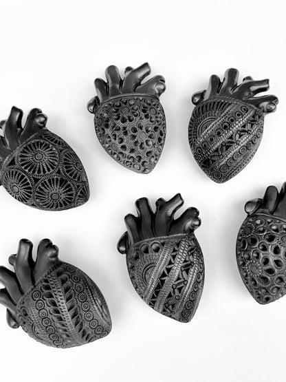 Black Clay Heart Wall Decor