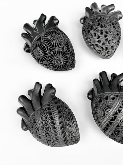 Black Clay Heart Wall Decor