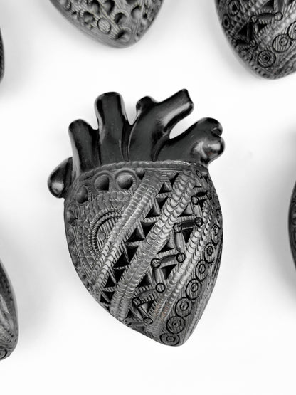 Black Clay Heart Wall Decor