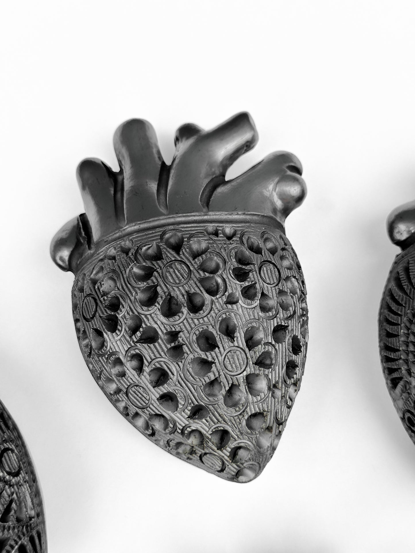 Black Clay Heart Wall Decor