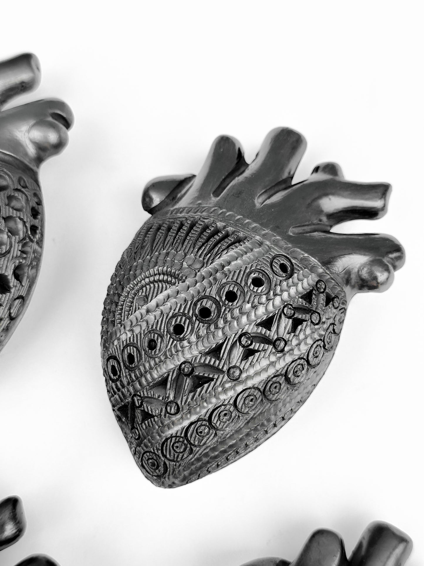 Black Clay Heart Wall Decor