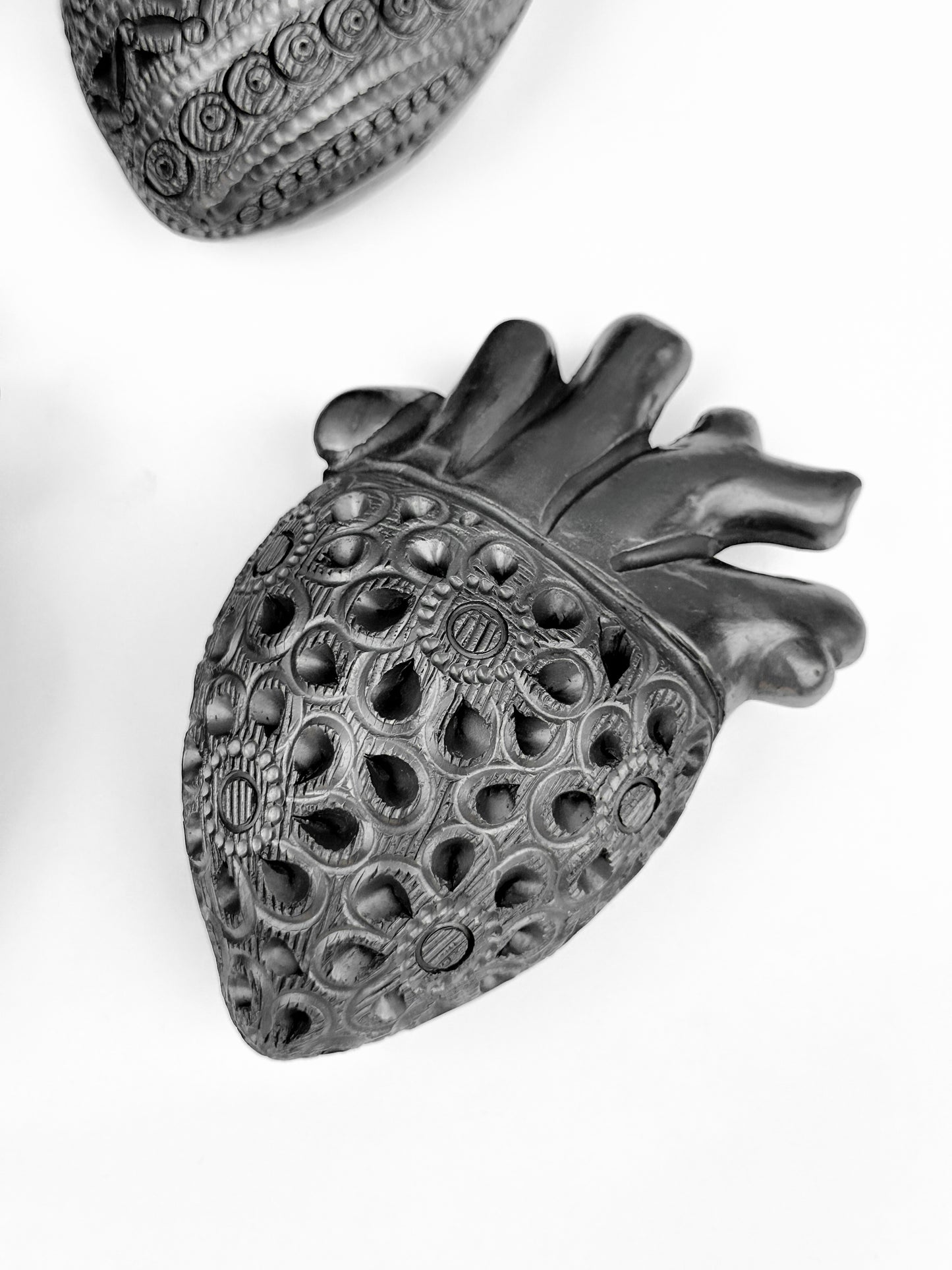 Black Clay Heart Wall Decor