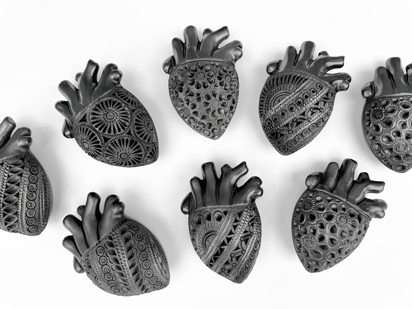 Black Clay Heart Wall Decor