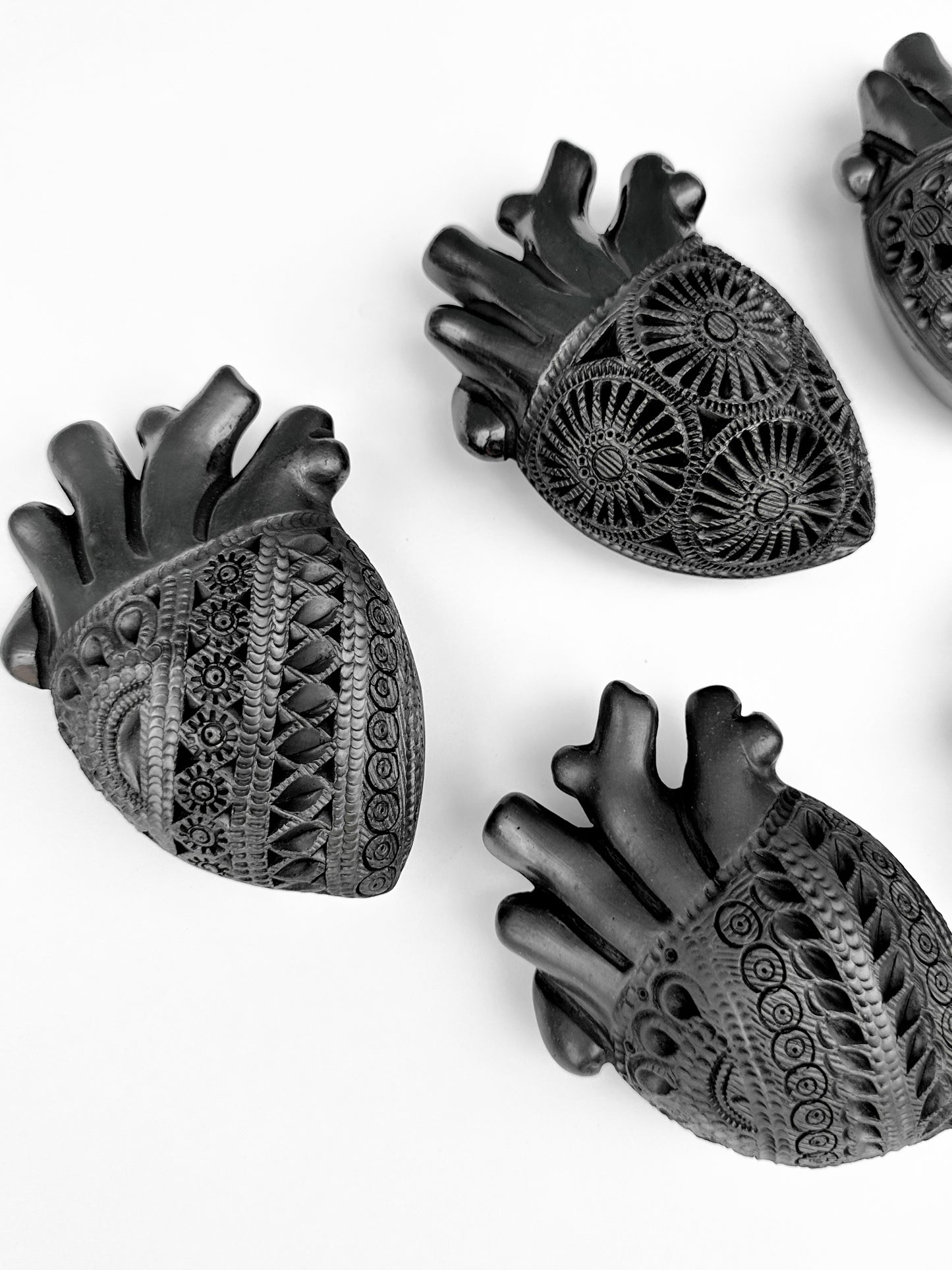 Black Clay Heart Wall Decor