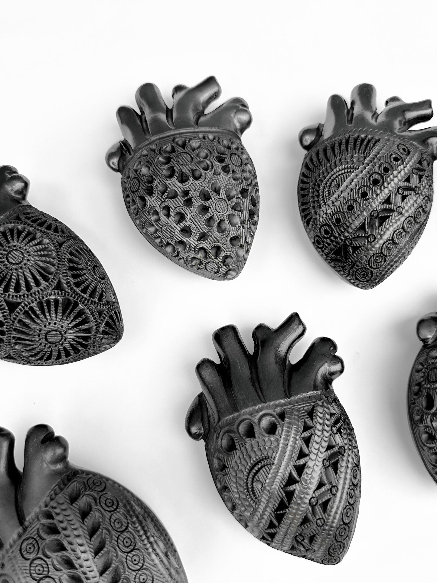 Black Clay Heart Wall Decor