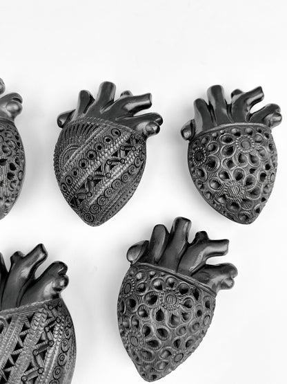 Black Clay Heart Wall Decor