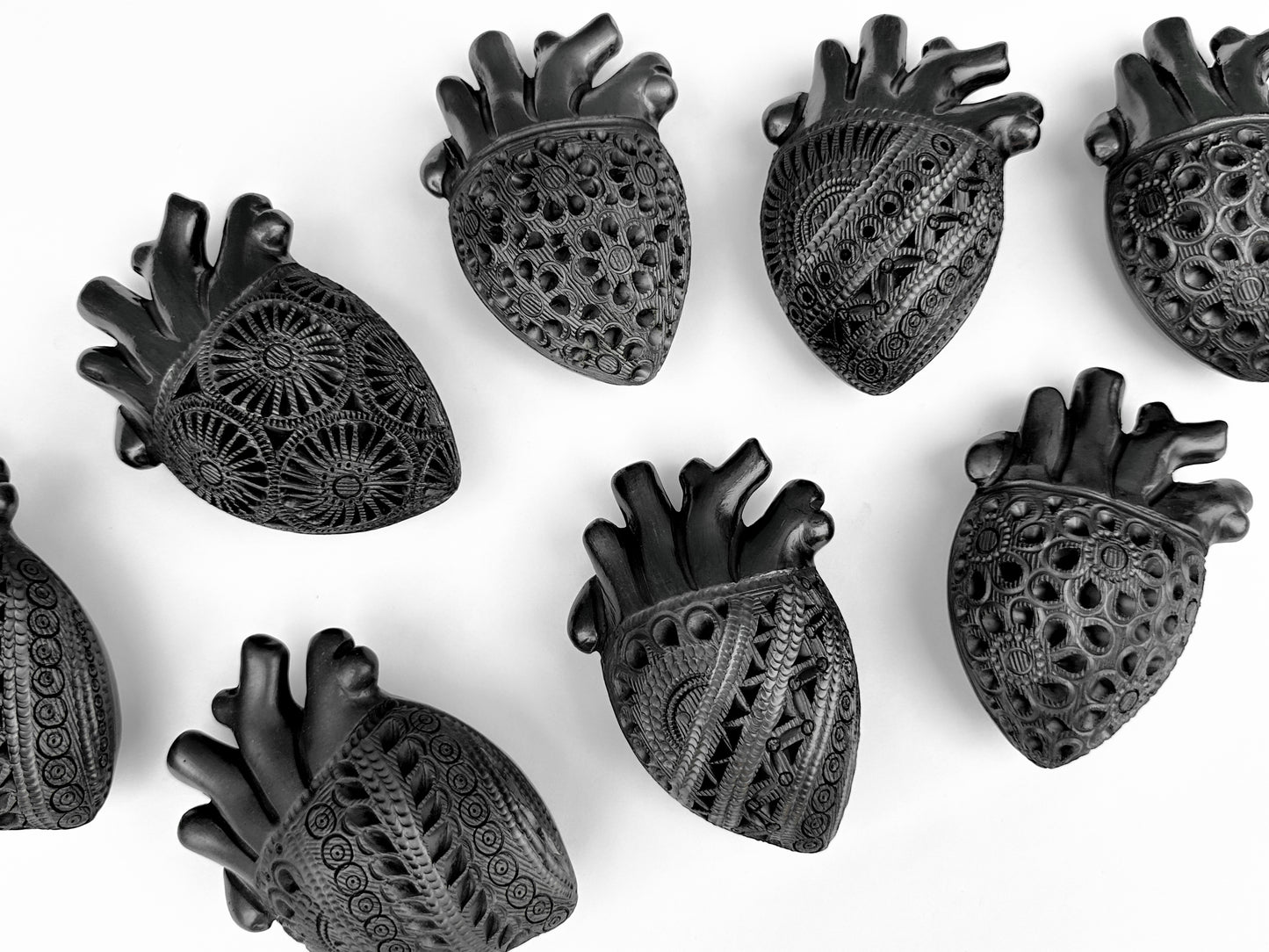 Black Clay Heart Wall Decor