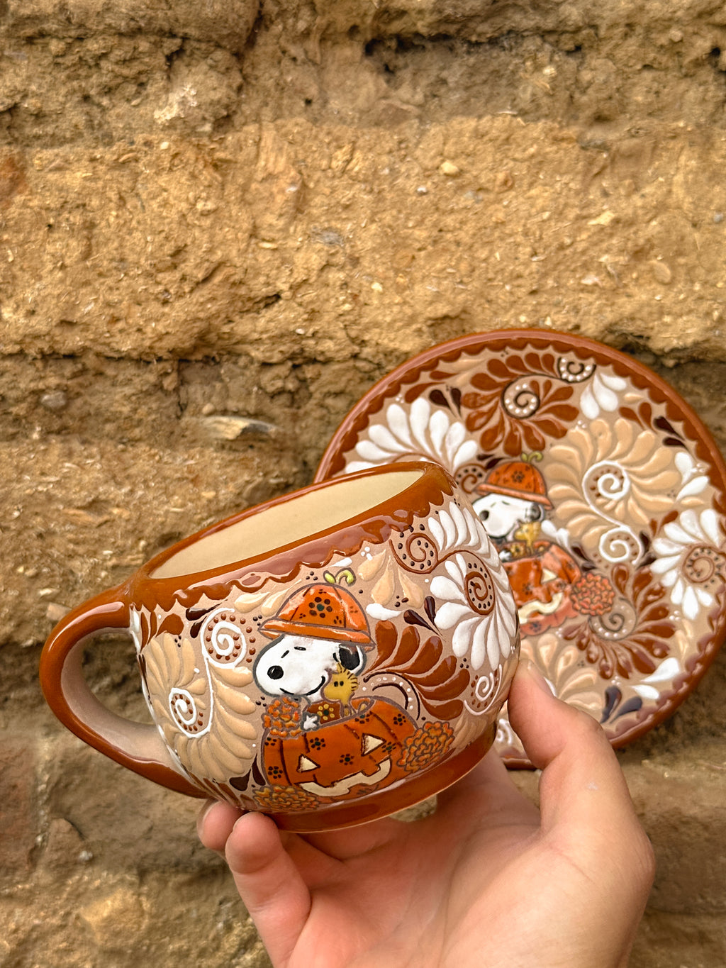 PRE-ORDER Pumpkin Snoopy Mug And Plate Set (SHIPS IN APPROX. 6-12 WEEKS)