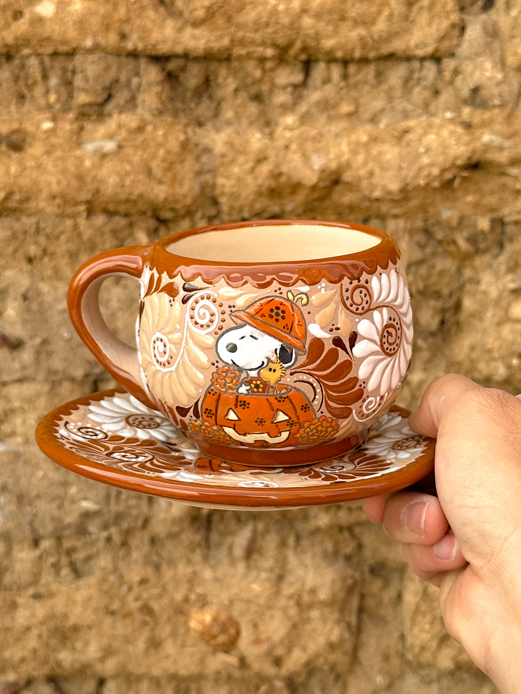 PRE-ORDER Pumpkin Snoopy Mug And Plate Set (SHIPS IN APPROX. 6-12 WEEKS)